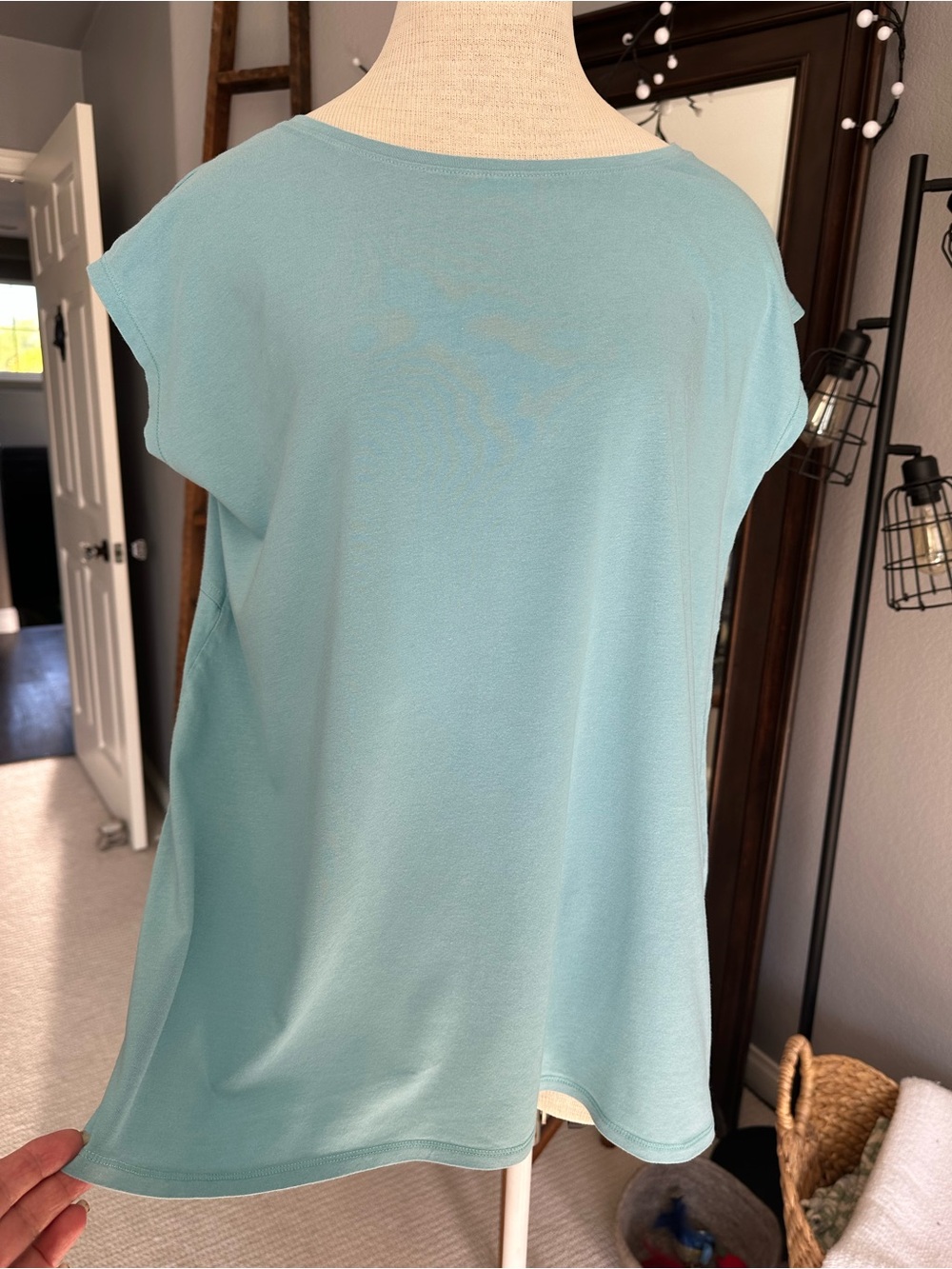 J. Jill Relaxed A-Line Tee in Teal, size large measurements - Picture 4 of 11